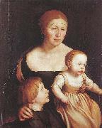 Hans holbein the younger The Artist Family oil painting artist